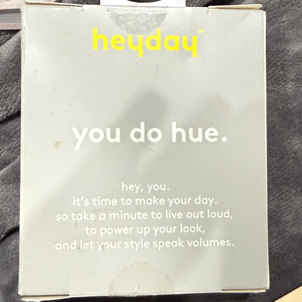 heyday Gray Packaging Box with Yellow Logo